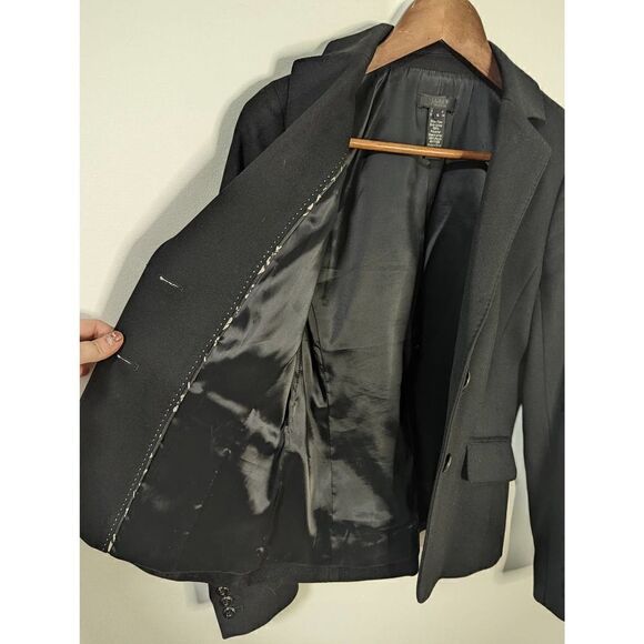 Women's J. Crew Black Blazer Wool Cashmere Blend - Picture 11 of 12